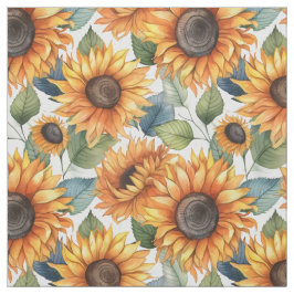 Gelbe Sonnenblumen im französischen Landhaus Stoff