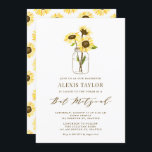 Gelbe Sonnenblumen in Mason Jar Bat Mitzvah Einladung<br><div class="desc">Laden Sie Familie und Freunde zu Ihrer Veranstaltung mit dieser anpassbaren Fledermaus mitzvah Einladung. Gelbe Sonnenblumen in einem Maurerkirsch. Personalisieren Sie diese,  indem Sie Ihre Daten hinzufügen. Die Einladung zur Sonnenblume-Fledermaus mitzvah ist perfekt für jedes Thema oder jede Saison.</div>