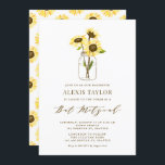 Gelbe Sonnenblumen in Mason Jar Bat Mitzvah Einladung<br><div class="desc">Laden Sie Familie und Freunde zu Ihrer Veranstaltung mit dieser anpassbaren Fledermaus mitzvah Einladung. Gelbe Sonnenblumen in einem Maurerkirsch. Personalisieren Sie diese,  indem Sie Ihre Daten hinzufügen. Die Einladung zur Sonnenblume-Fledermaus mitzvah ist perfekt für jedes Thema oder jede Saison.</div>