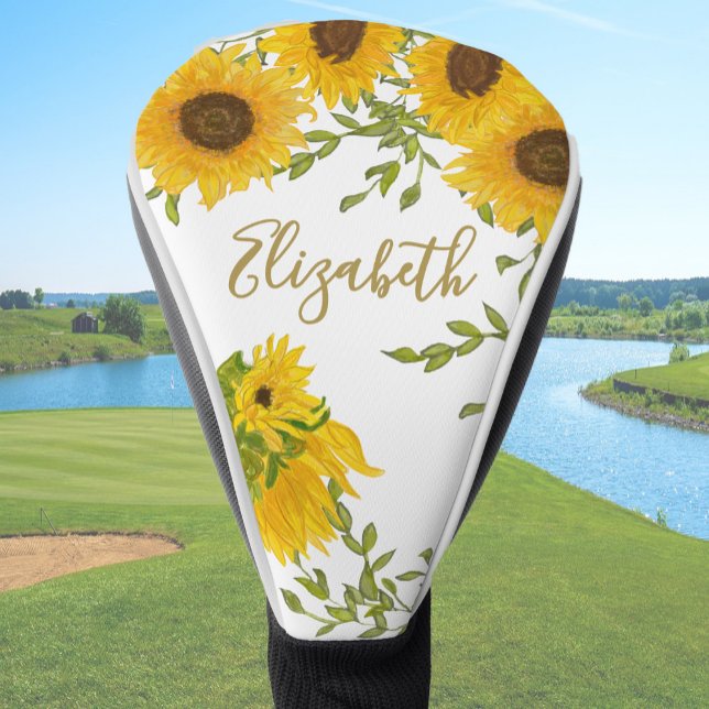 Gelbe Sonnenblumen individuelle Name Golf Headcover (Von Creator hochgeladen)
