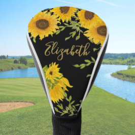 Gelbe Sonnenblumen individuelle Name Golf Headcover