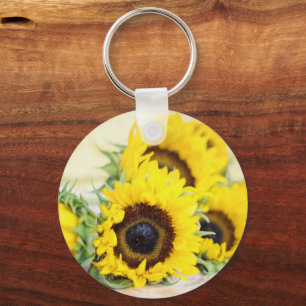 Gelbe Sonnenblumen Kreisanhänger Schlüsselanhänger