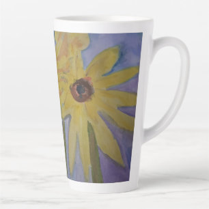 Gelbe Sonnenblumen Latte Tasse