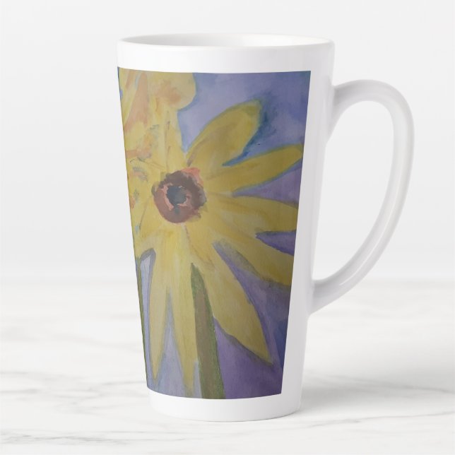 Gelbe Sonnenblumen Latte Tasse (Rechts)