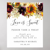 Gelbe Sonnenblumen Liebe ist Sweet Dessert Bar Sig