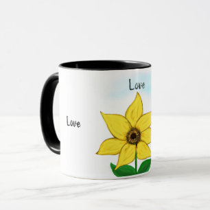 Gelbe Sonnenblumen-Liebe Tasse