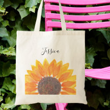 Gelbe Sonnenblumen Monogramm Name Personalisiert