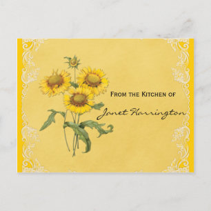Gelbe Sonnenblumen Recipe Cards Postkarte