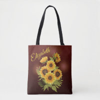 Gelbe Sonnenblumen Rustikal Braun Vintage Leinwand