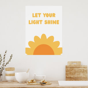 Gelbe Sonnenblumen-Schein-Zitat-Wandkunst Poster