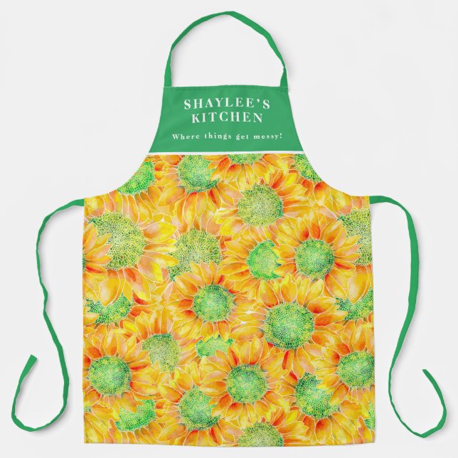 Gelbe Sonnenblumen Schürze (Vorderseite)