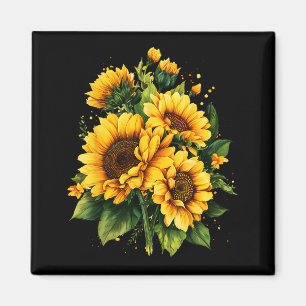 Gelbe Sonnenblumen-Sommergarten-Blumen Frauen Magnet