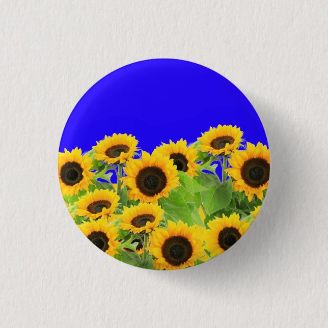 Gelbe Sonnenblumen-Taste Button (Vorderseite)