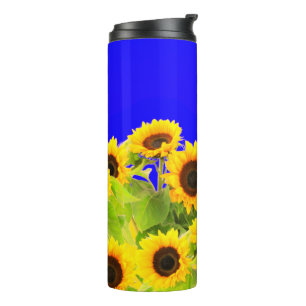 Gelbe Sonnenblumen Thermo-Tumbler Thermosbecher