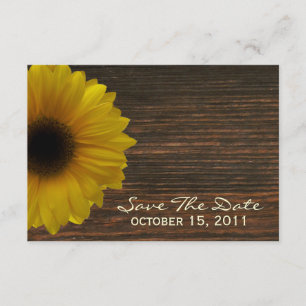 Gelbe Sonnenblumen und Barnwood Fall Save the Date