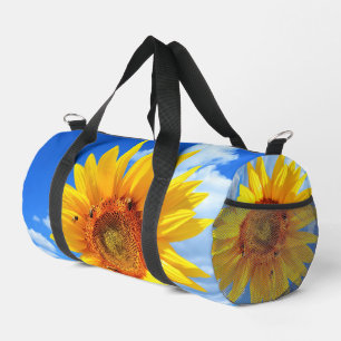 Gelbe Sonnenblumen und Blauer Himmel Duffle Bag
