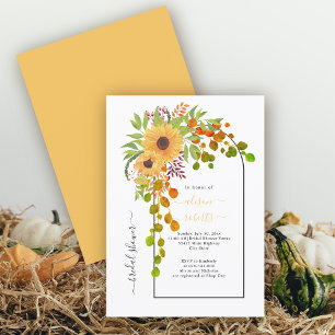 Gelbe Sonnenblumen und frühes Brautparty Einladung