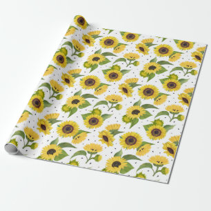 Gelbe Sonnenblumen und Sonnenblumen Geschenkpapier
