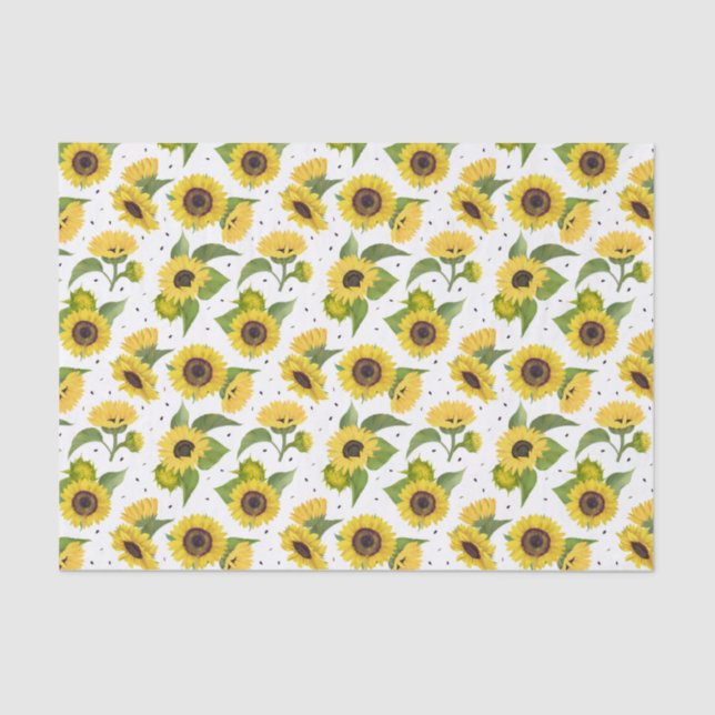 Gelbe Sonnenblumen und Sonnenblumen Seidenpapier (Vorderseite)