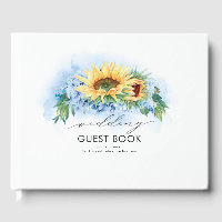 Gelbe Sonnenblumen und trockene blaue Hydrangea