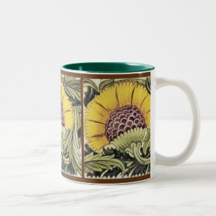 Gelbe Sonnenblumen Vintage Imitate Zweifarbige Tasse