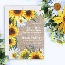 Gelbe Sonnenblumen Weiße Daisies 100. Geburtstag