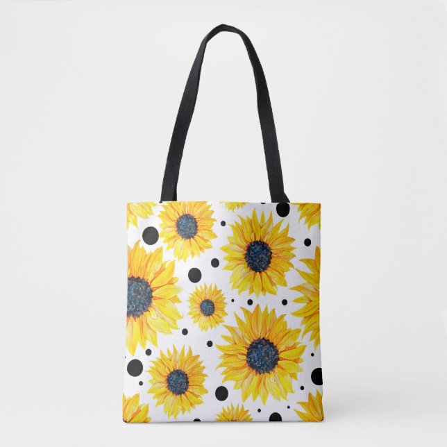 Gelbe Sonnenblumen Weißes Hintergrundmuster (Vorderseite)
