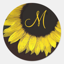 Gelbe Sonnenblumenblume Runder Aufkleber