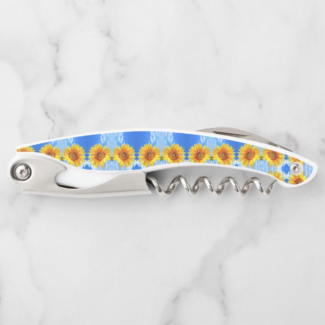 Gelbe Sonnenblumencreme Kellnermesser (Vorderseite)