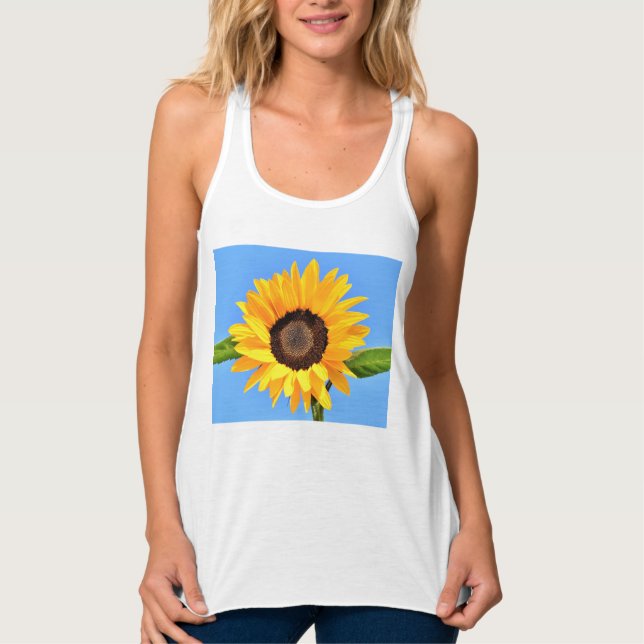 Gelbe Sonnenblumendecke Tank Top (Vorderseite)