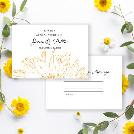 Gelbe Sonnenblumengrafik - Gedächtnisbeerdigung Mitteilungskarte