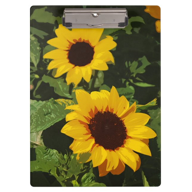 Gelbe Sonnenblumenmotive Klemmbrett (Vorderseite)