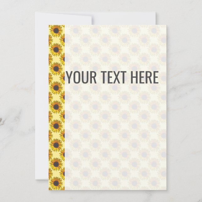 Gelbe Sonnenblumenmuster - Ankündigung (Vorderseite)