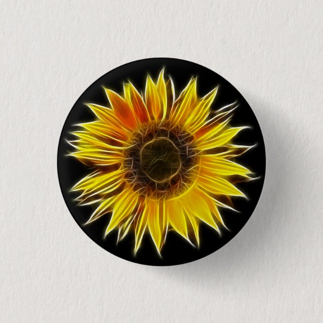 Gelbe Sonnenblumesun-Blumen-Pflanze Button (Vorderseite)
