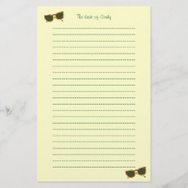 Gelbe Sonnenbrille Leinengestationerie Briefpapier