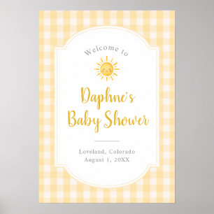 Gelbe Sonnenschein-Baby-Shower-Willkommen Poster