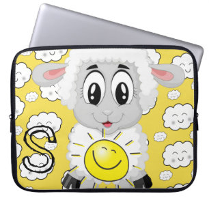 Gelbe Sonnenwolken aus dem Laptop Laptopschutzhülle