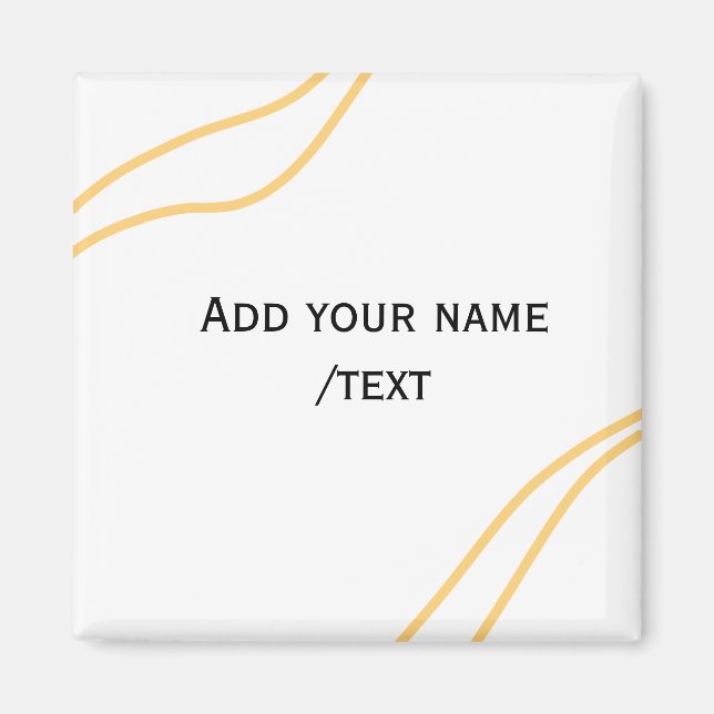 Gelbe spanische Grenzname-Textzeilen  Magnet (Vorne)
