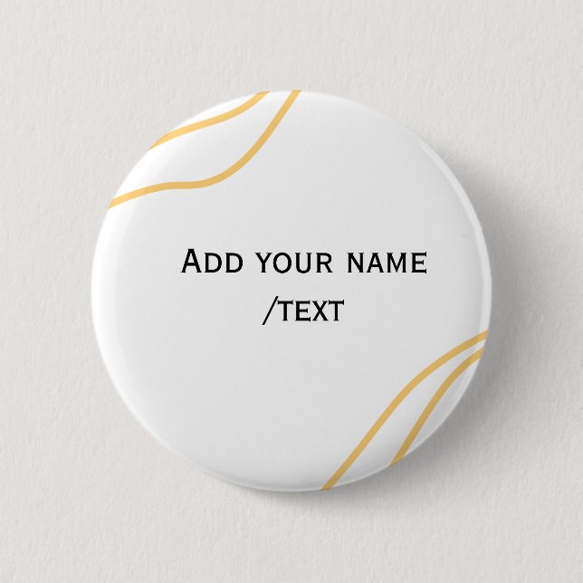 Gelbe spanische Randname-Textzeilen  Button (Vorderseite)