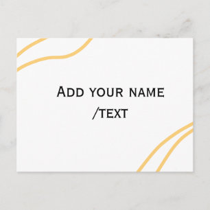 Gelbe spanische Randname-Textzeilen Feiertagspostkarte