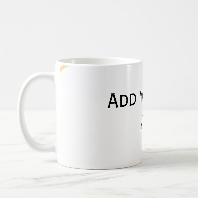 Gelbe spanische Randname-Textzeilen  Kaffeetasse (Links)