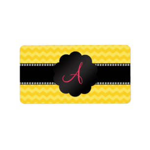 Gelbe Sparren des Monogramms Adressaufkleber