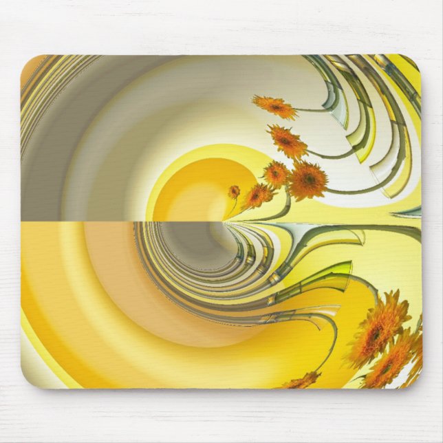 Gelbe Spin Design Mouse Mat Mousepad (Vorne)