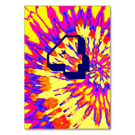 Gelbe Spirale Gefärbte Krawatte Hochzeitstisch Vie Tischnummer