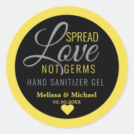 Gelbe Spread-Liebe Hand Sanitäter Gastgeschenk Hoc Runder Aufkleber
