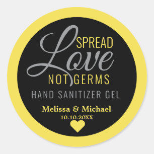 Gelbe Spread-Liebe Hand Sanitäter Gastgeschenk Hoc Runder Aufkleber
