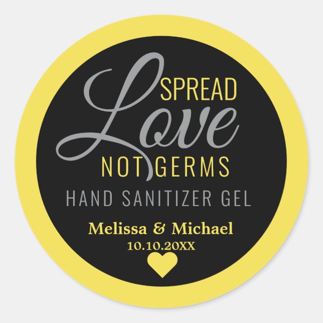 Gelbe Spread-Liebe Hand Sanitäter Gastgeschenk Hoc Runder Aufkleber (Vorderseite)