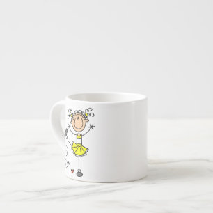 Gelbe Stäbchenfigur Cheerleader T-Shirts und Gesch Espressotasse