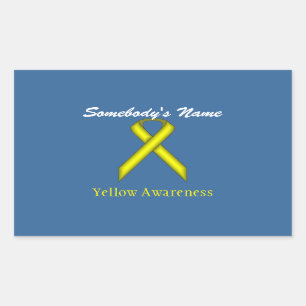 Gelbe Standard-Schleife Rechteckiger Aufkleber
