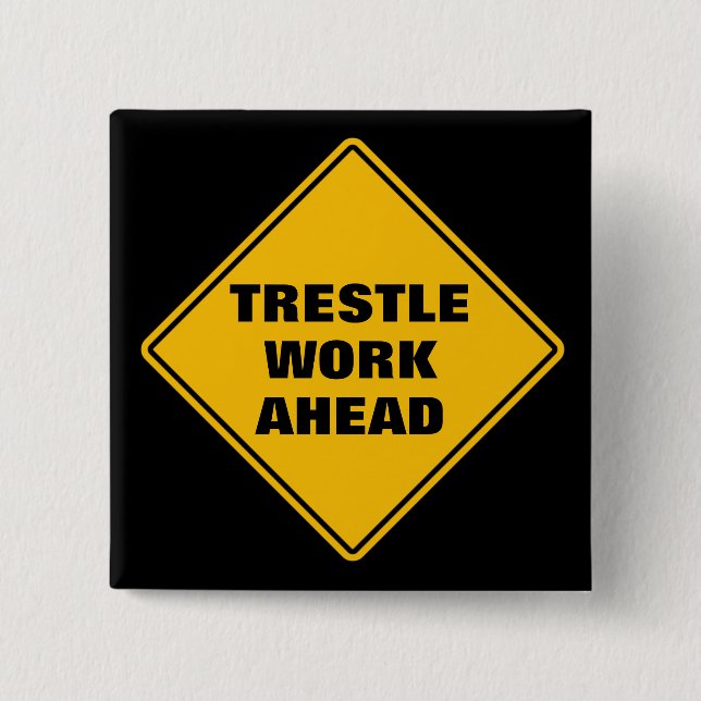 Gelbe Steilküste vor klassischem Straßenschild Button (Vorderseite)